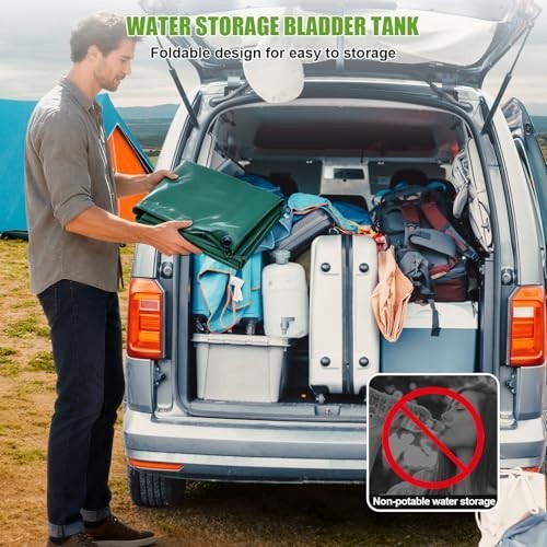 Large Capacity 113L Water Storage Bladder Tank - Foldable Portable Container for