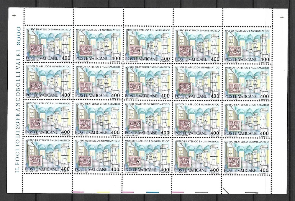 (FS237) Vatican 1987 Philatelic/Numismatic Museum   Full Sheets MNH v2