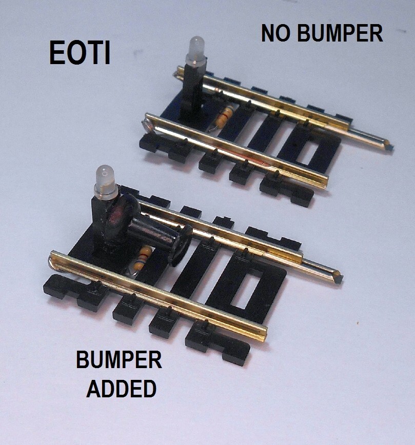 HO Scale LED Lighted End of Track Indicator+Bumper Code 100 NS Track,red/yellow