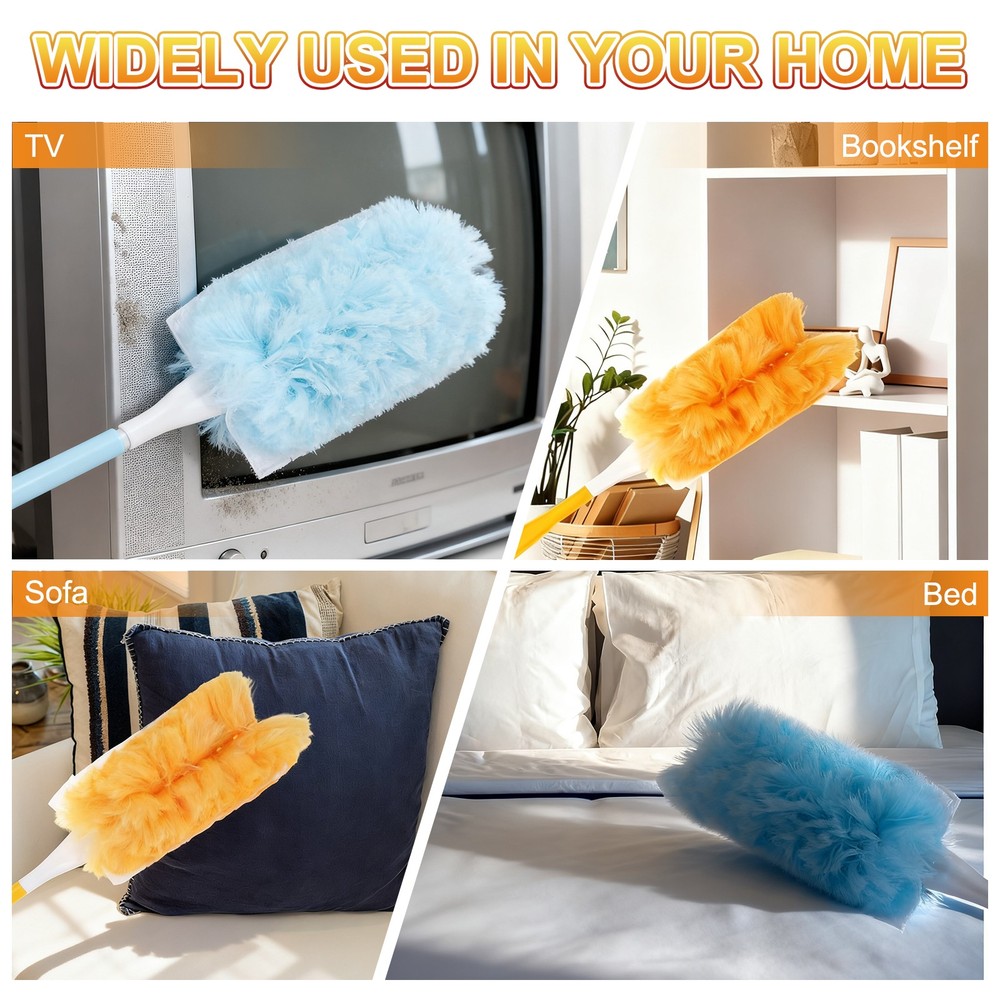 4 Count Blue Handle Refill, with 40 Blue Dusters