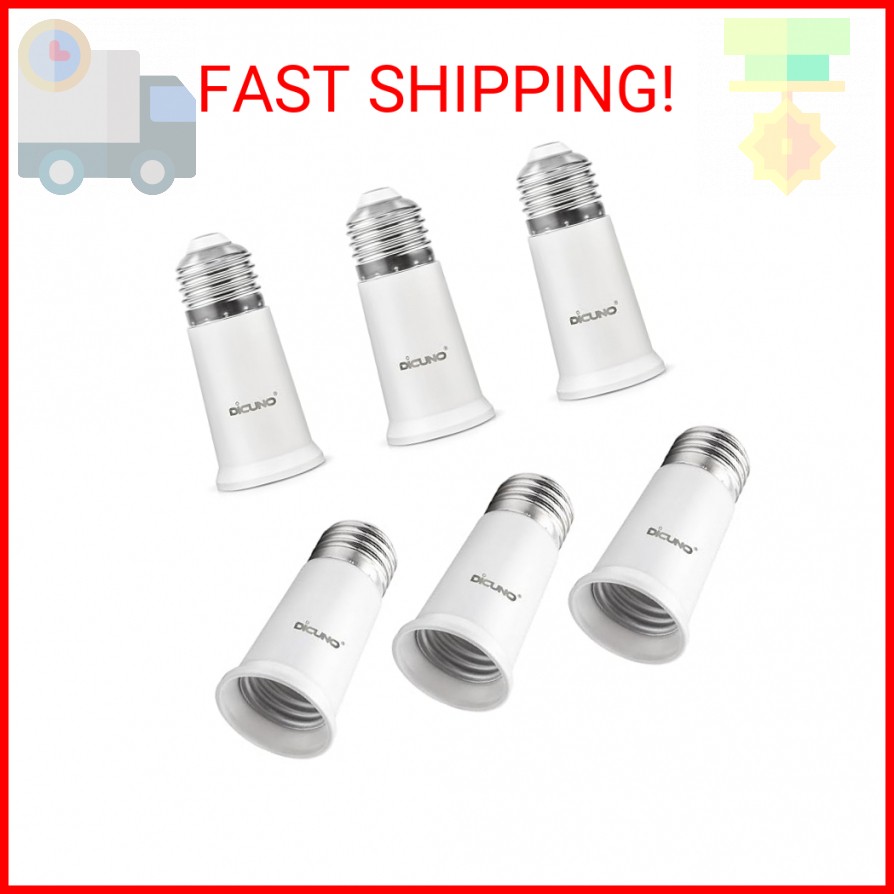 DiCUNO E26 Socket Extender, E26 Standard Medium Base Lamp Bulb Socket Adapter of