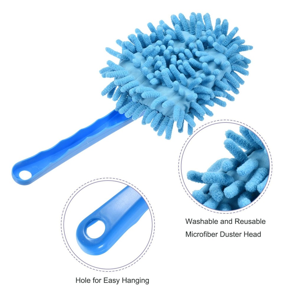 Microfiber Chenille Duster Washable Cleaning Brush Dusting Tool Blue