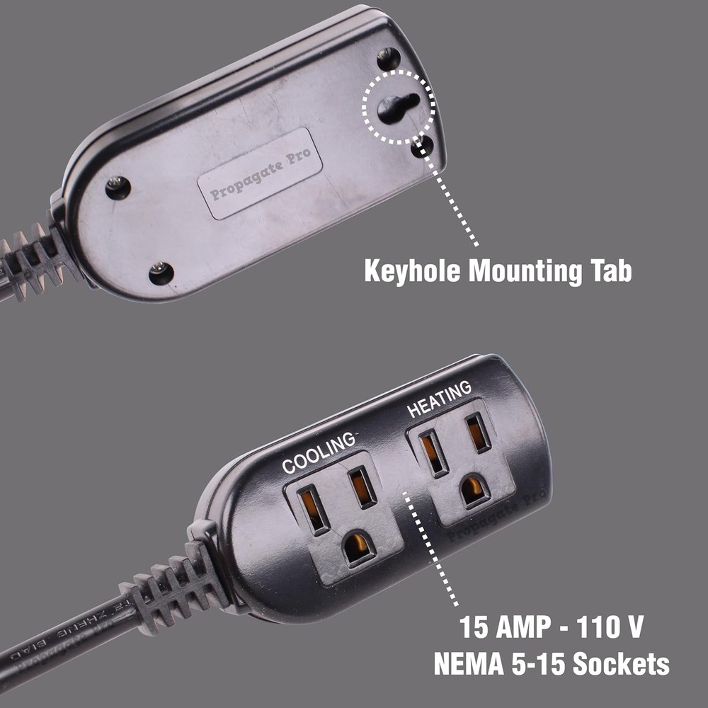 15 Amp Plug in Digital Temperature Controller Outlet by Propagate Pro | White