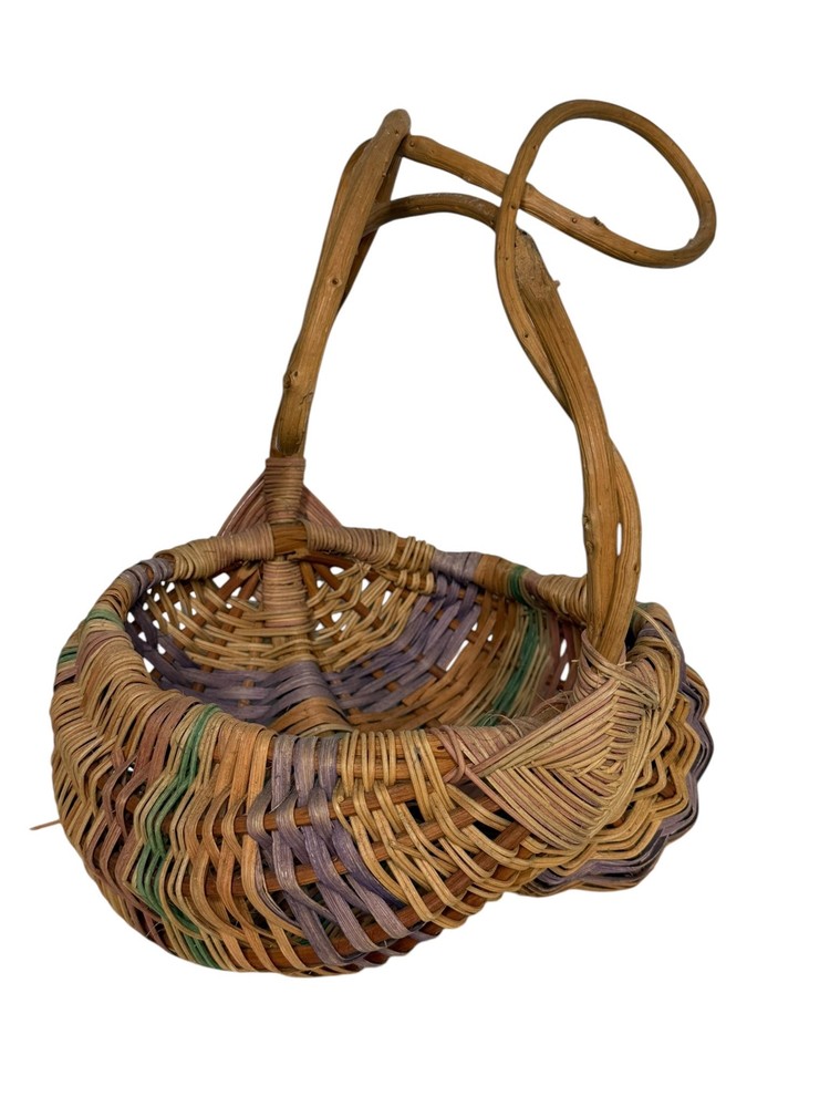 Vintage Butt Buttocks Melon Basket with Rustic Primitive Handle Handmade
