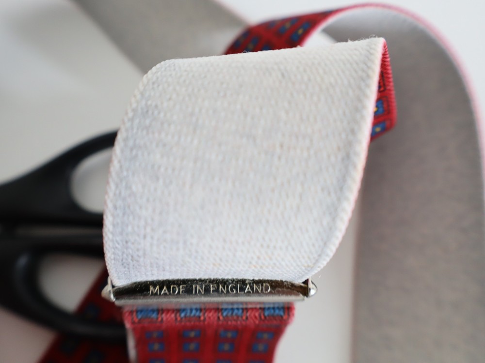 Vintage St Michael Marks & Spencer Braces 1980s Red Patterned
