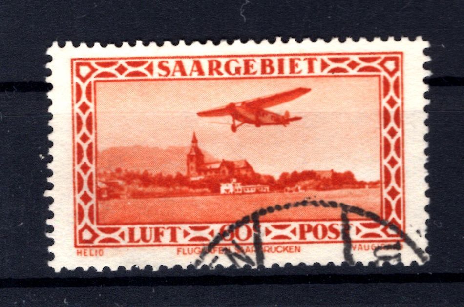 Saar 158III Variety Postmarked (L6680