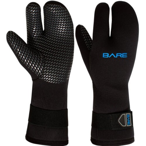 Open Box Bare 7mm Unisex Three-Finger Scuba Dive Mitts - Medium