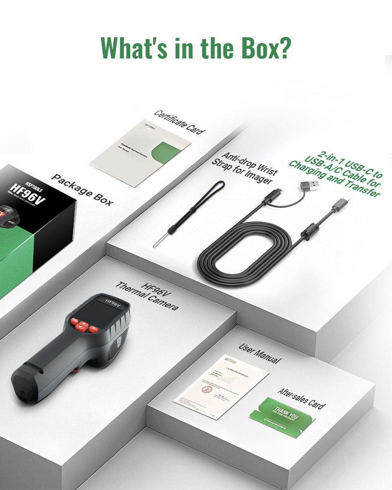 HF96V Thermal Camera with Visual Camera & Laser Pointer, Intelligent Scene Detec