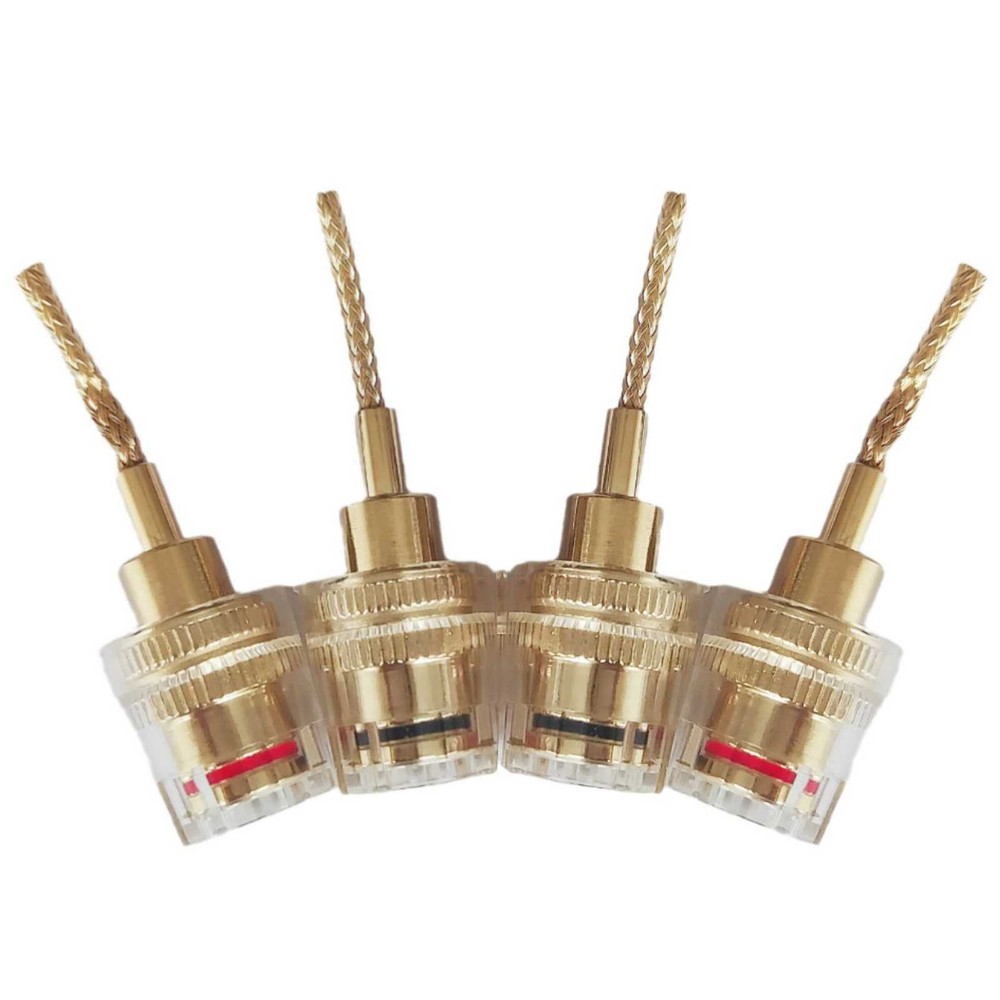 4x Replacement 4mm HIFI Cable Banana Adapter Plug Pin Interface(2mm) Connector