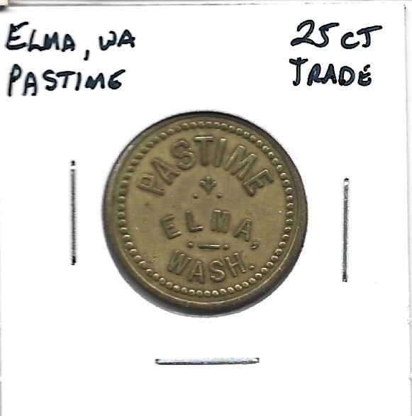 Elma Washington - Pastime - 25 cent trade token