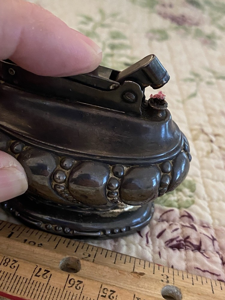 Vintage Ronson Crown Table Lighter Silver Plate 1950s