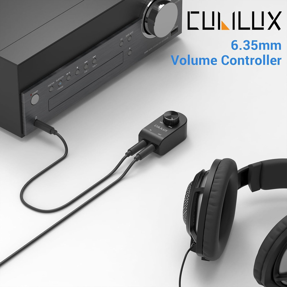 6.35Mm Volume Controller, 1/4" Inline Stereo Audio Volume Attenuator with Full A