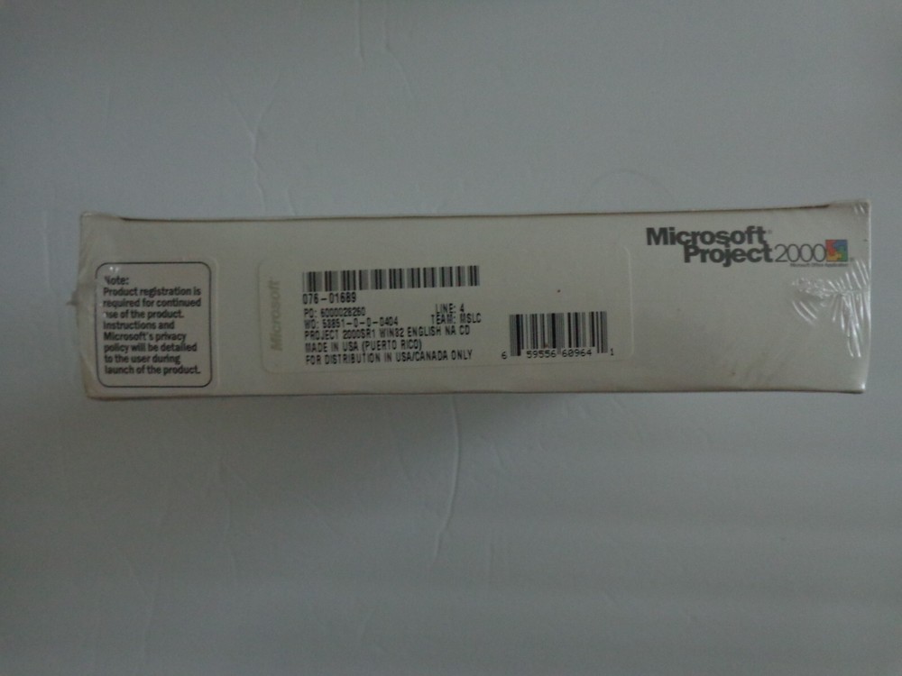 Microsoft Project 2000 w/ Project Central Client and Server - New and Sealed