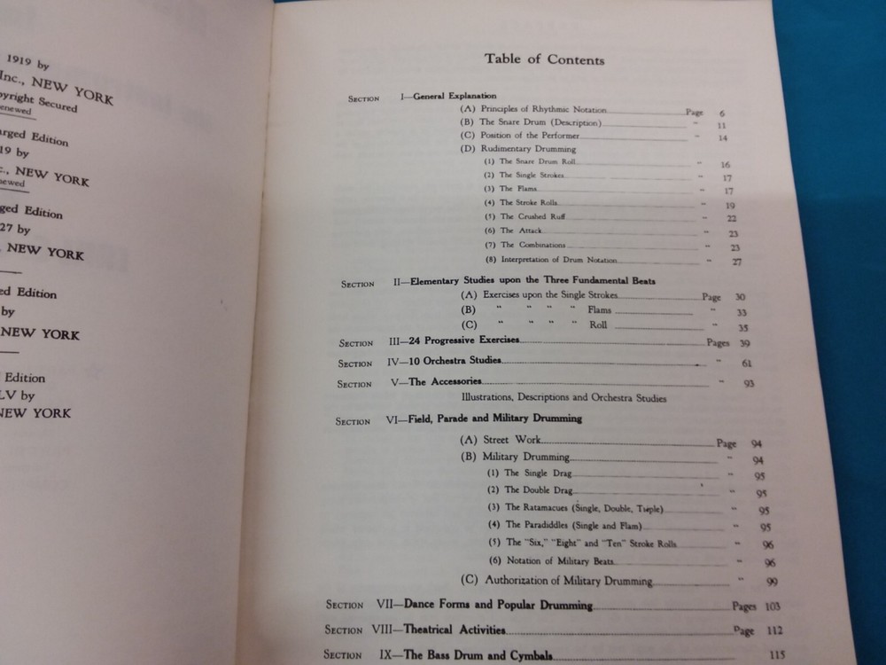 1945 Gardner Modern Method For Percussion Part 1 ~ Drums, Cymbals, Accessories