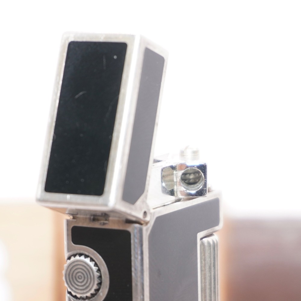 Dunhill Mini Lighter Silver & Black Lacquer_Ultrasonically Cleaned_Working