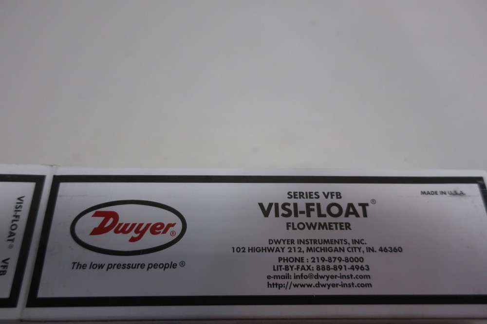 Dwyer VFB-69-SSV Visi-float 0-40lpm 1/4in Npt Variable Area Flow Meter