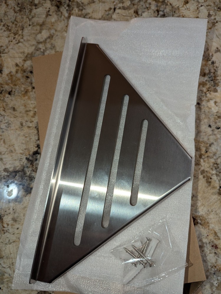 Wall Mounted Corner Shelf Triangular - Brushed Nickel