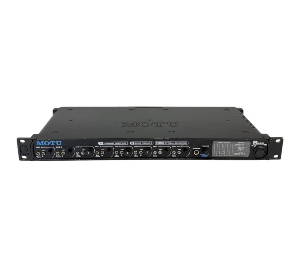Motu 8Pre (8-Pre) Eight Mic Preamps - MIDI Firewire Audio Interface -  WORK
