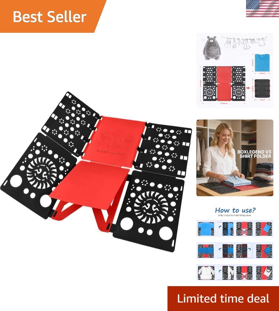 Version 3 Shirt Folding Board t Shirts Clothes Folder Durable Plastic Folding...