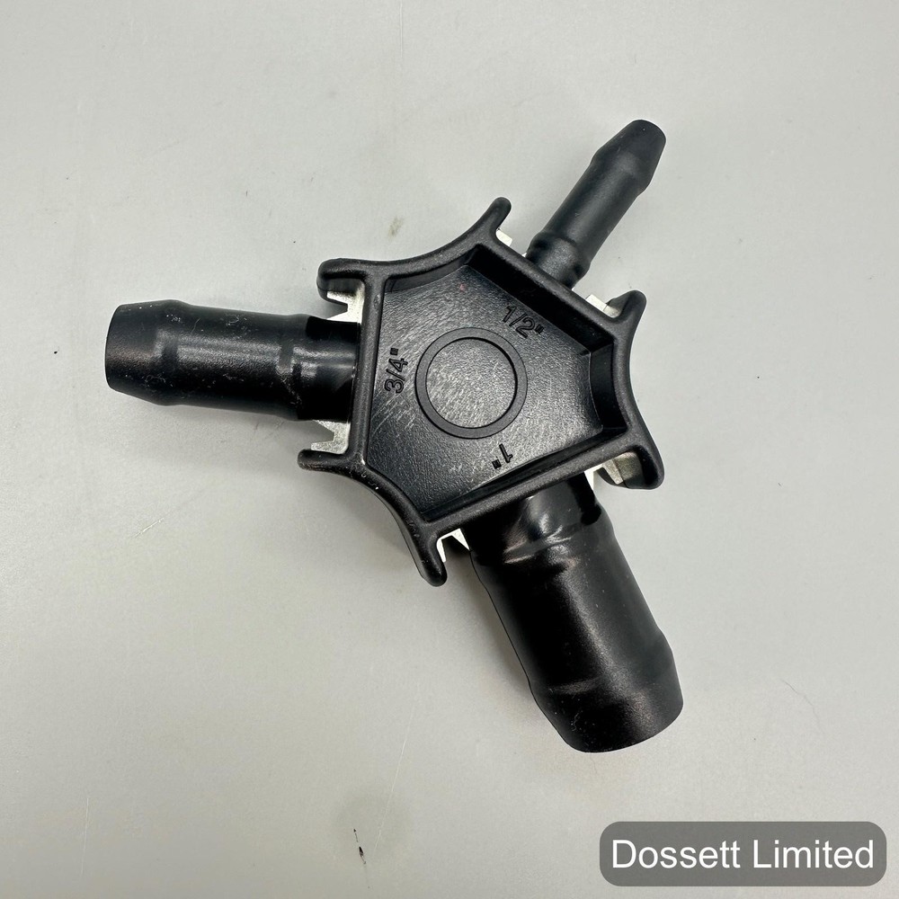 3-Way Plastic Hose Barb Adapter Fitting 1/2 3/4 1 In Reducer Connector Black