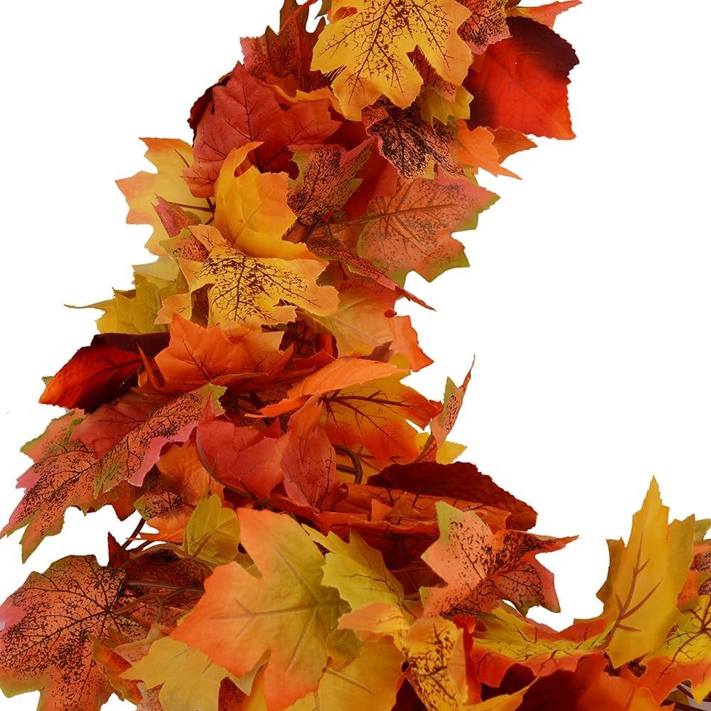 pack Fall Garland Maple Leaf Garlands 5.9Ft/Piece Fall Maple Leaves 3 Orange