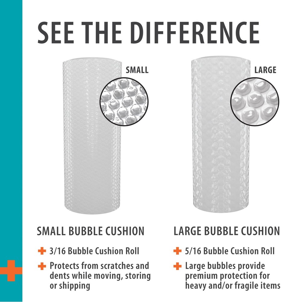 Pen+Gear 12" x 50' 3/16" Bubble Wrap Roll, Small Bubbles
