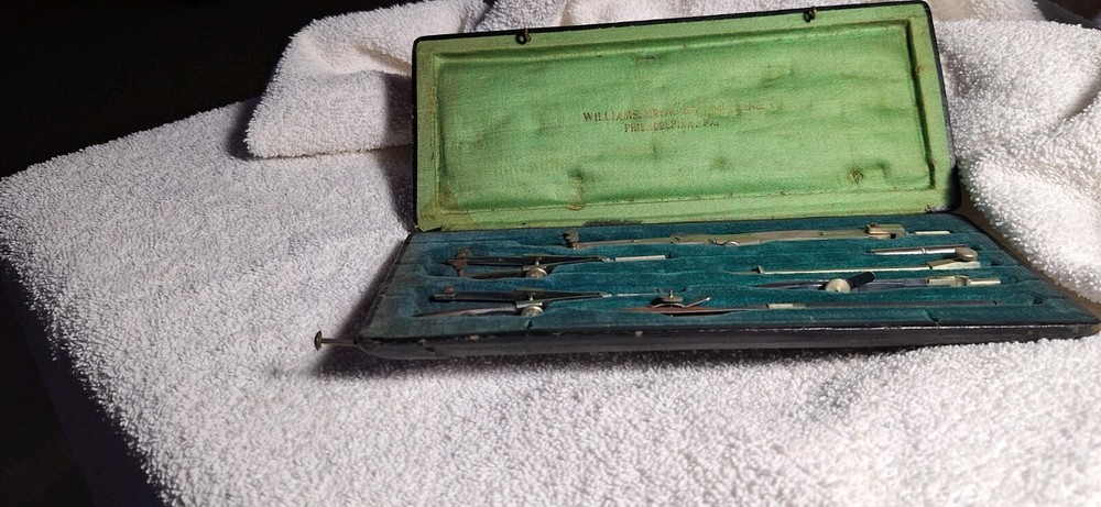 Vintage Fine German 7 Piece Drafting Set