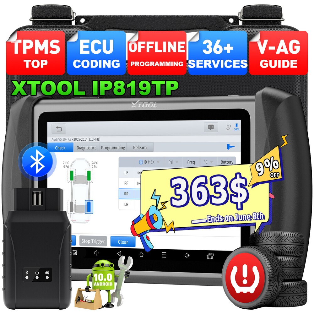 2025 XTOOL IP819TP OBD2 Scanner Full TPMS Diagnostics/Relearn/Reset/Programming