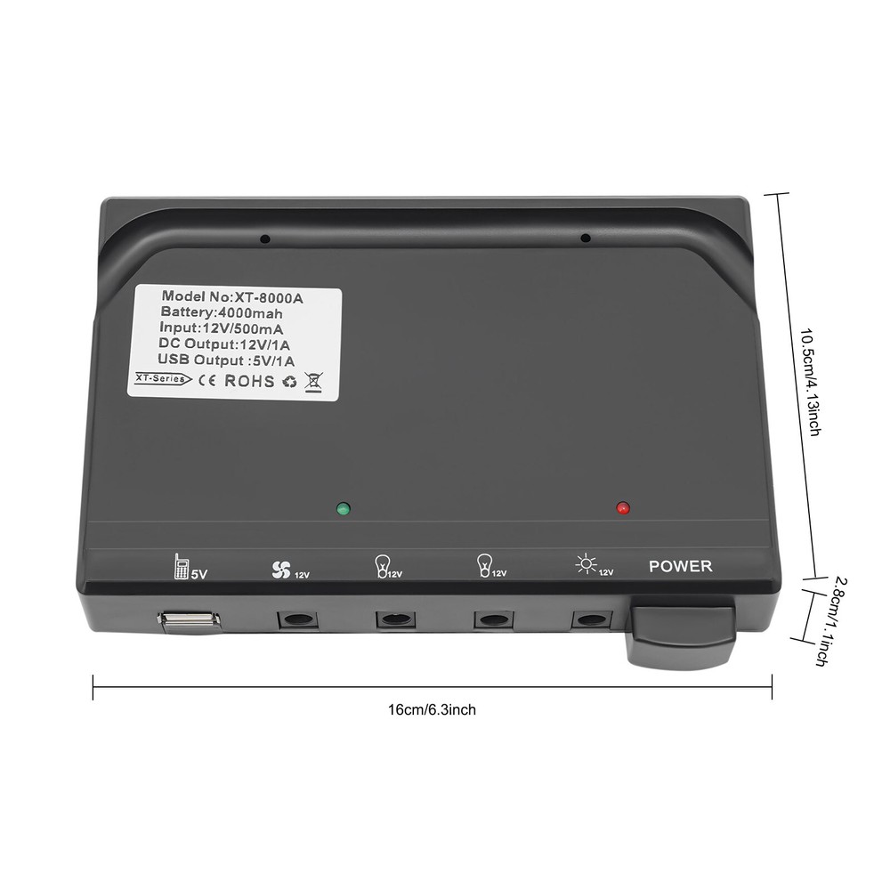 Solar Power Panel Kit Outdoor Camping USB Charging System W/ LED Light & 8" Fan