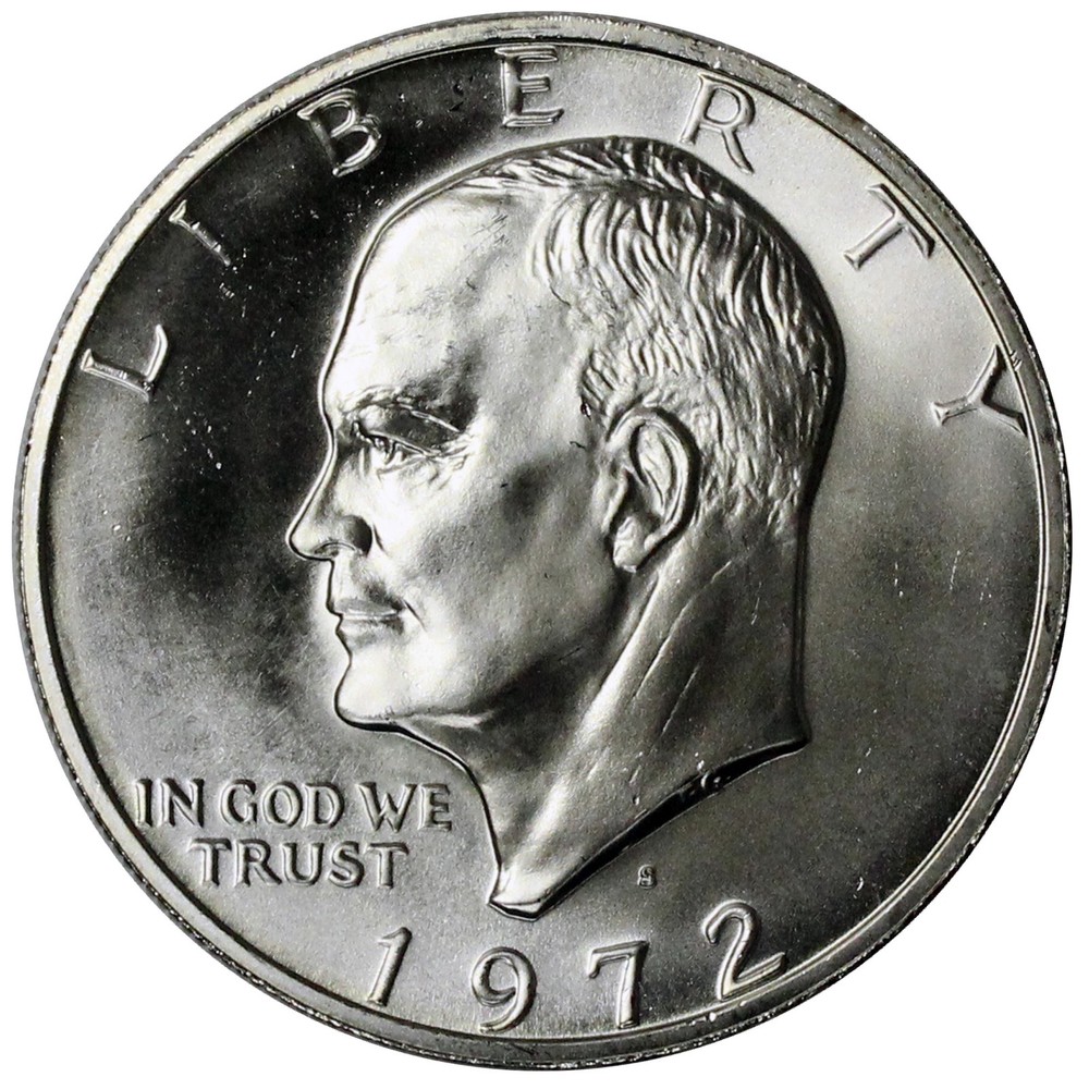 1972 S Eisenhower Dollar 40% Silver Gem BU