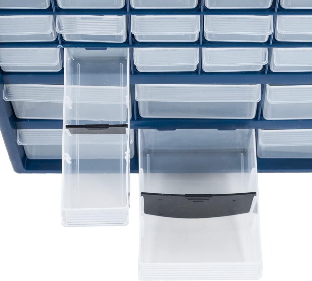 Plastic Storage Drawers 42 Compartment Organizer Desktop Wall Mount Container