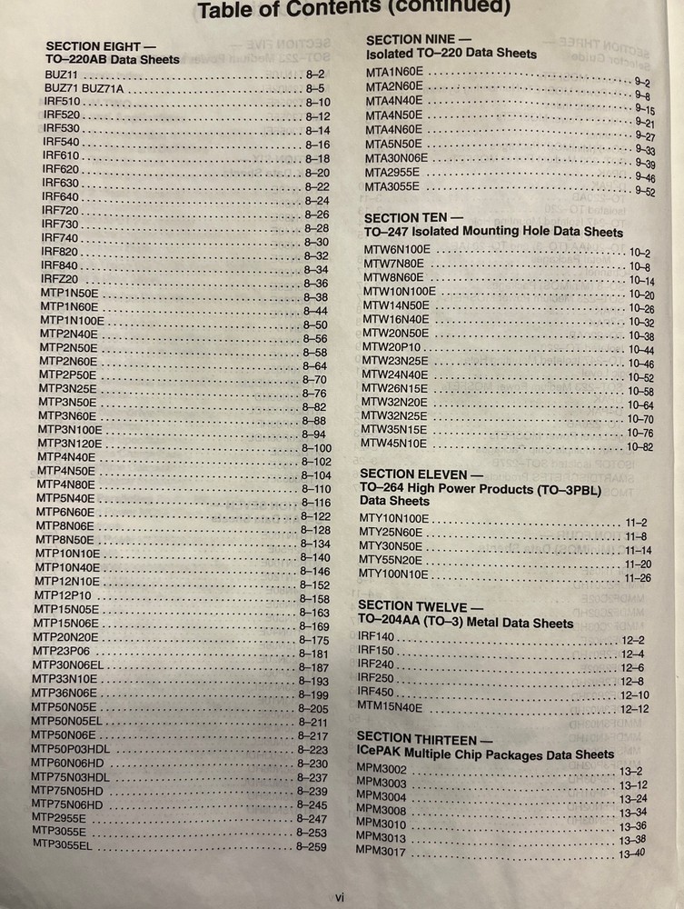 MOTOROLA Power MOSFET Transistor Device Data 1995