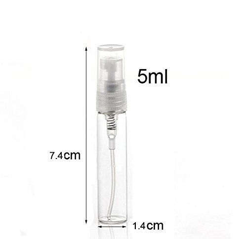 25Pcs Clear 5Ml 1/6Oz Glass Atomizer Bottle Spray Refillable Perfume