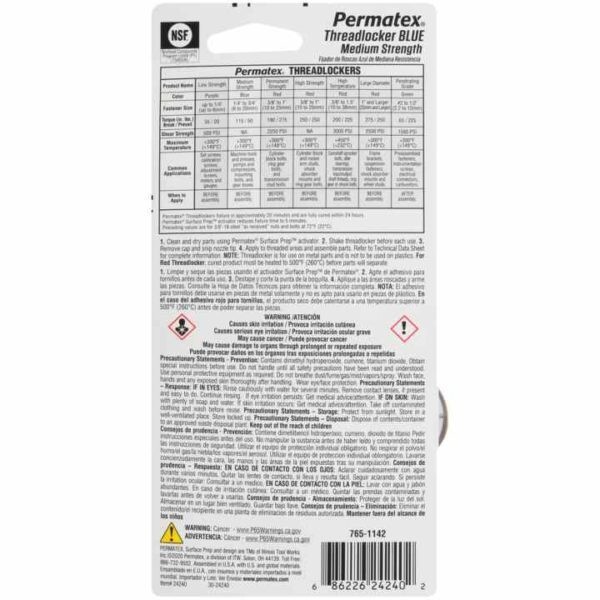 Permatex® 24240 - 36ml Medium Strength Threadlocker Blue