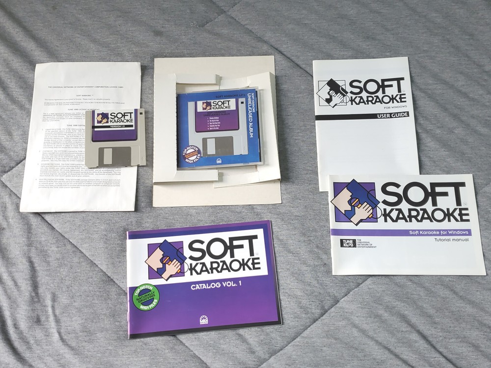 Vintage 1993 big box PC software - SOFT KARAOKE - complete retro MIDI programTun