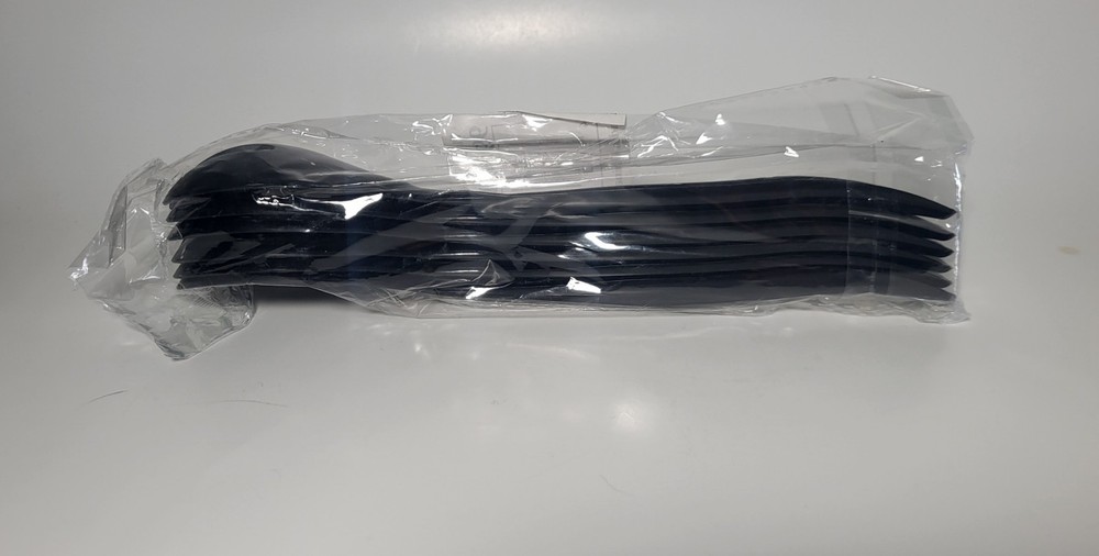 Reusable Plastic Serving Forks 6 Pack Black 10" NEW
