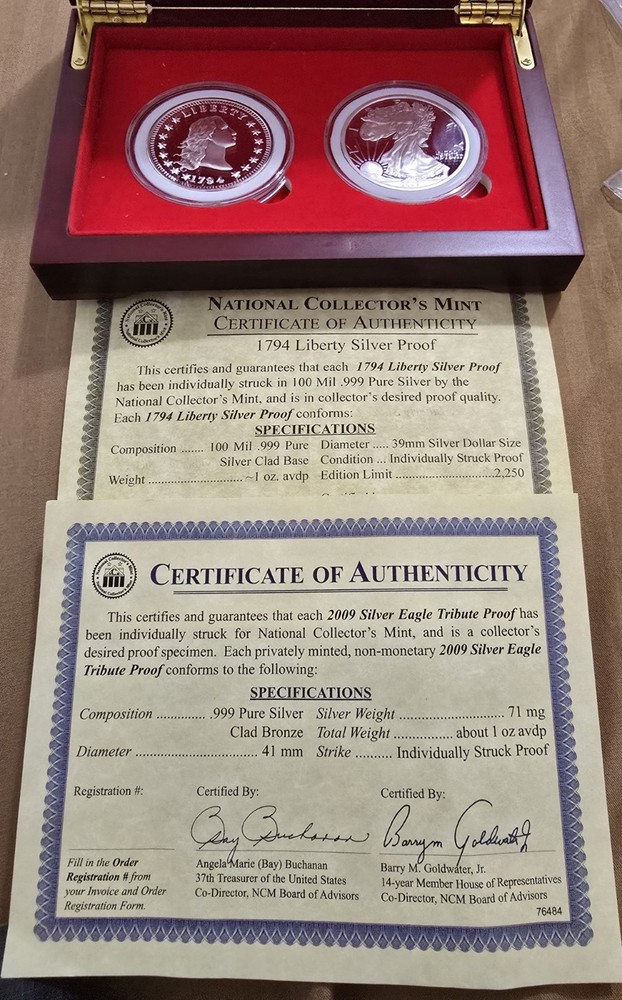 Set-2009 CLAD Silver Eagle Proofs / 1794 Liberty Silver Proof Authentic
