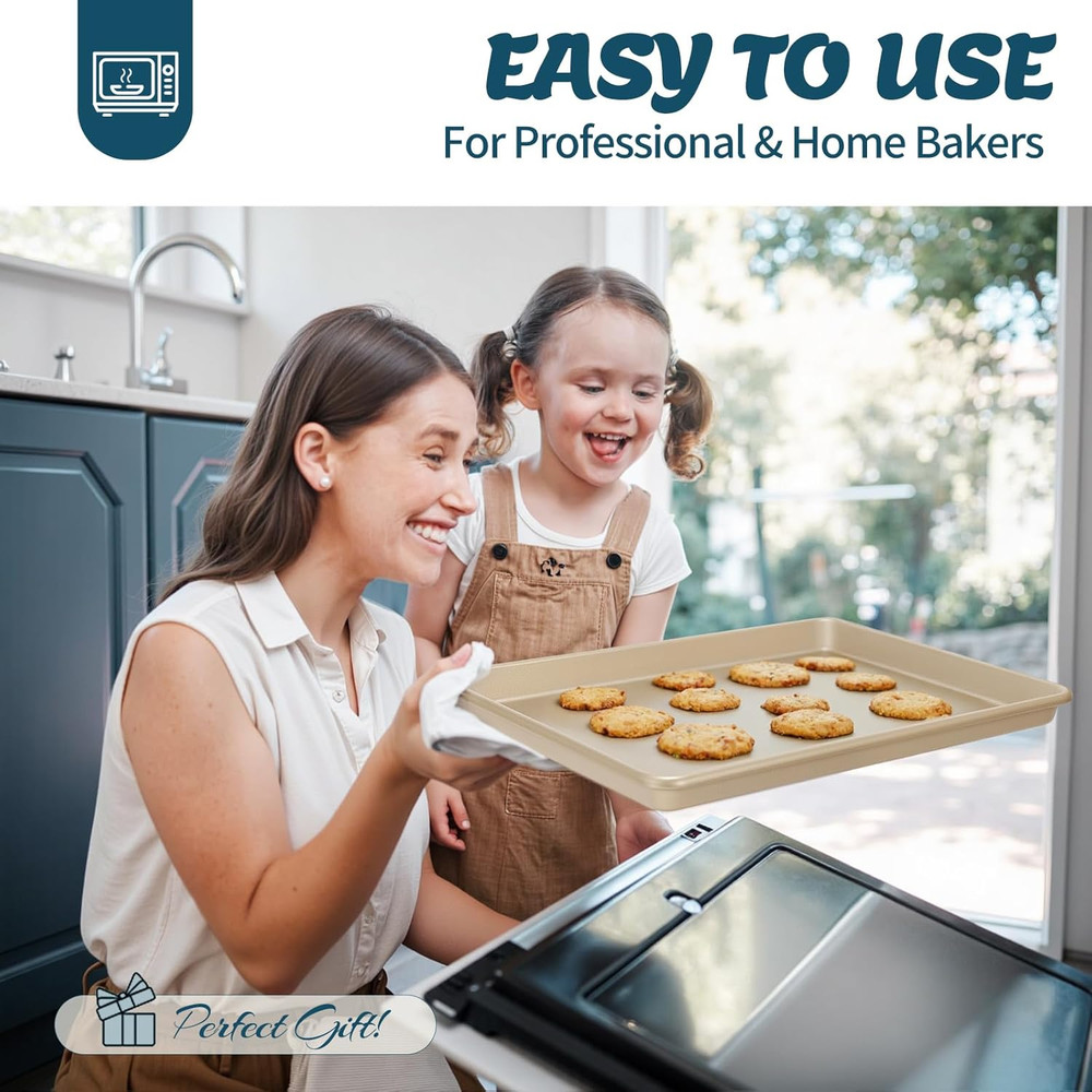 Baking Pans Set, Nonstick Stackable Bakeware Sets, Oven Pans for Cooking, 6 Pie