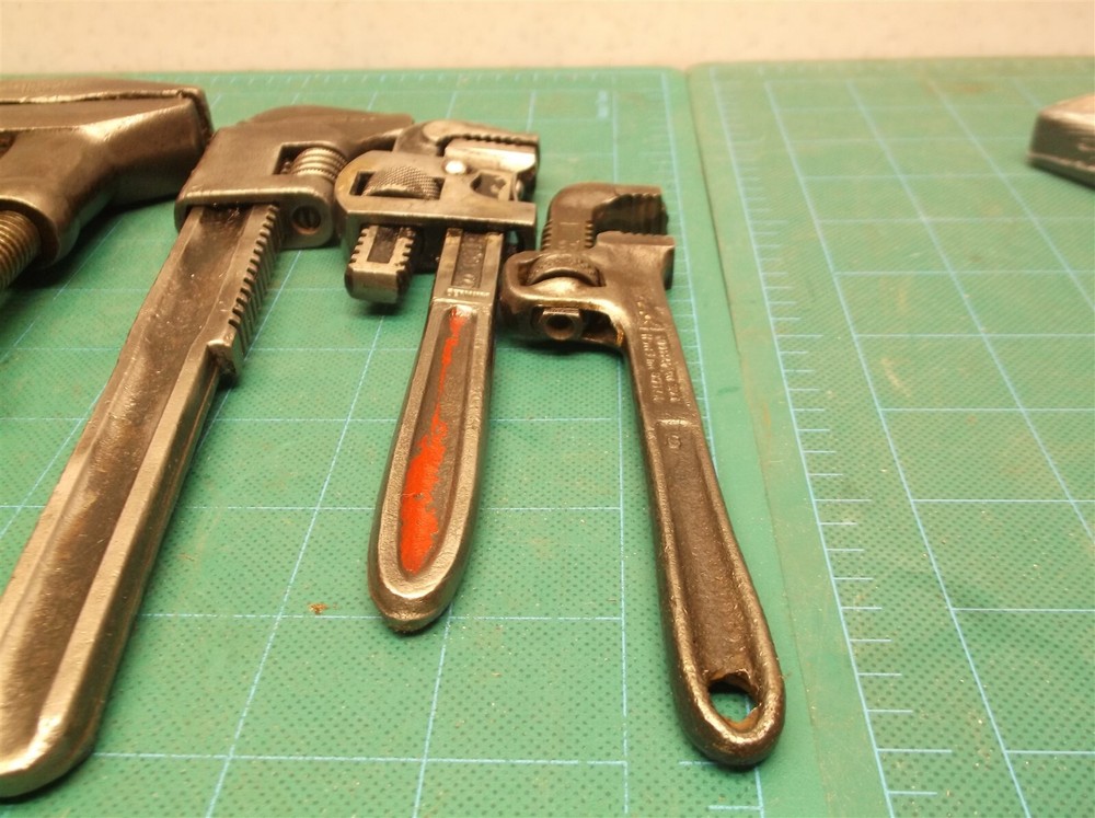 Set of 4 vintage pipe wrenches