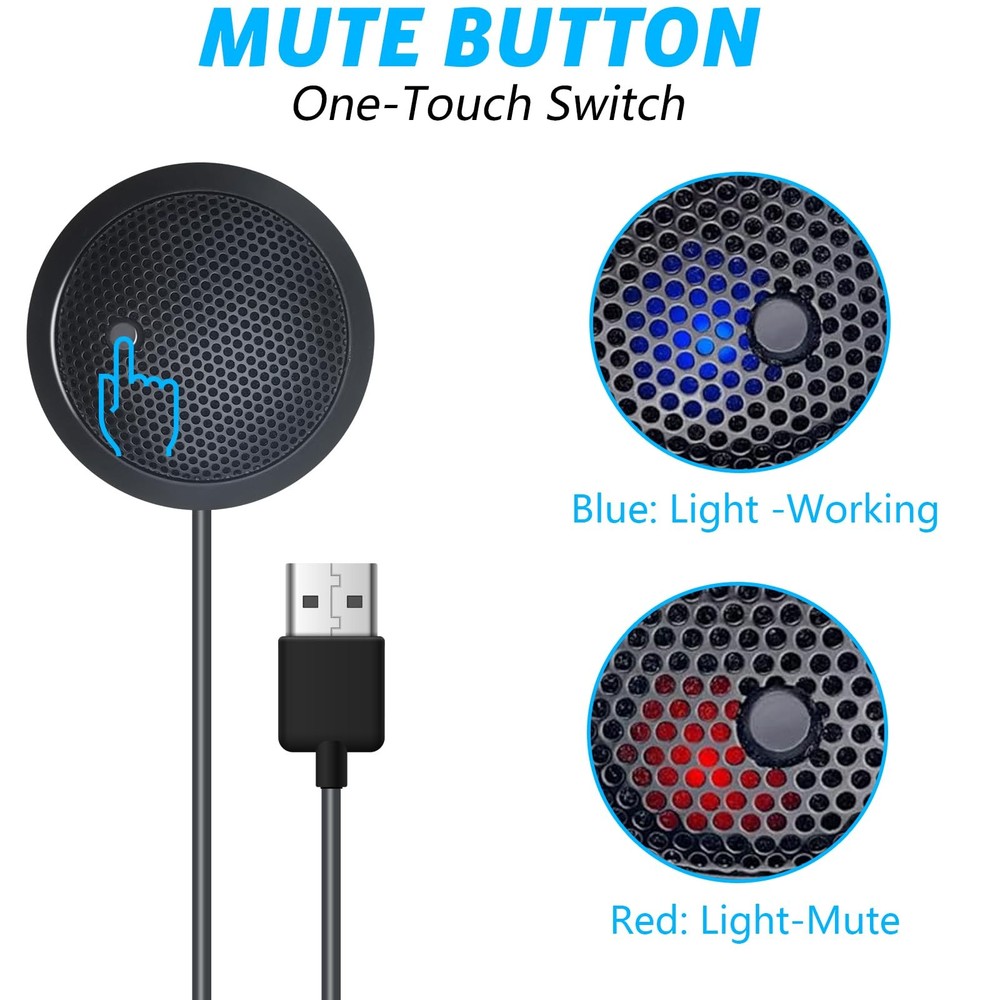 USB Microphone,Desktop Computer Mic, USB Conference Microphone with Mute Key,...