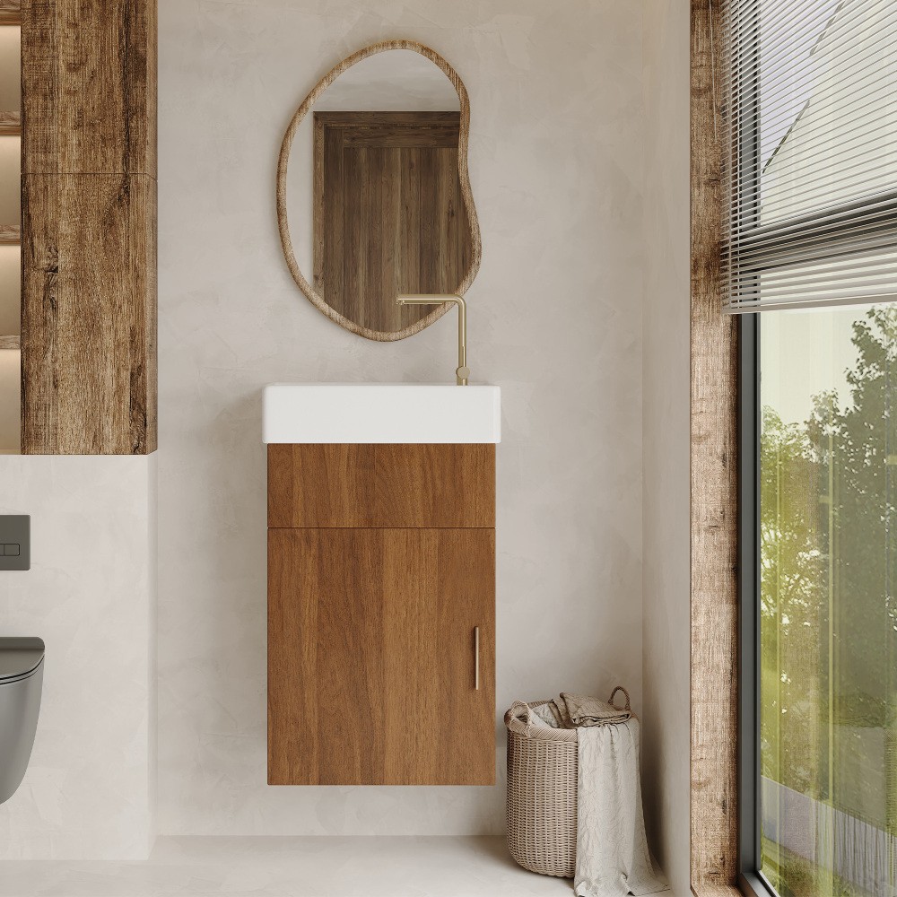 Modern Floating Bathroom Vanity with Intergrated Ceramic Basin