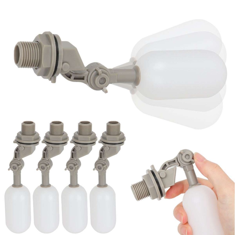 4x Water Float Valve Adjustable Arm water Filter Float 1/2" Automatic Fill Stop