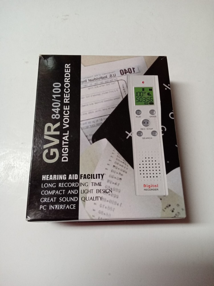 Digital Voice Recorder GVR 840 w/Original Box, Instructions, Accessories WORKS!