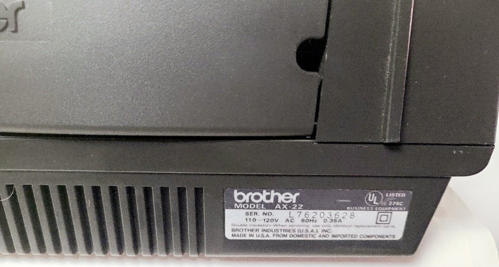 Brother Model AX-22 Electronic Typewriter Tested Working w/ Cover