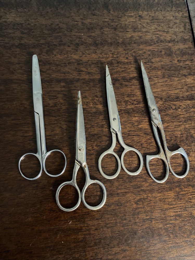 4 Stainless Scissors Kleancut, Merit, Unmarked