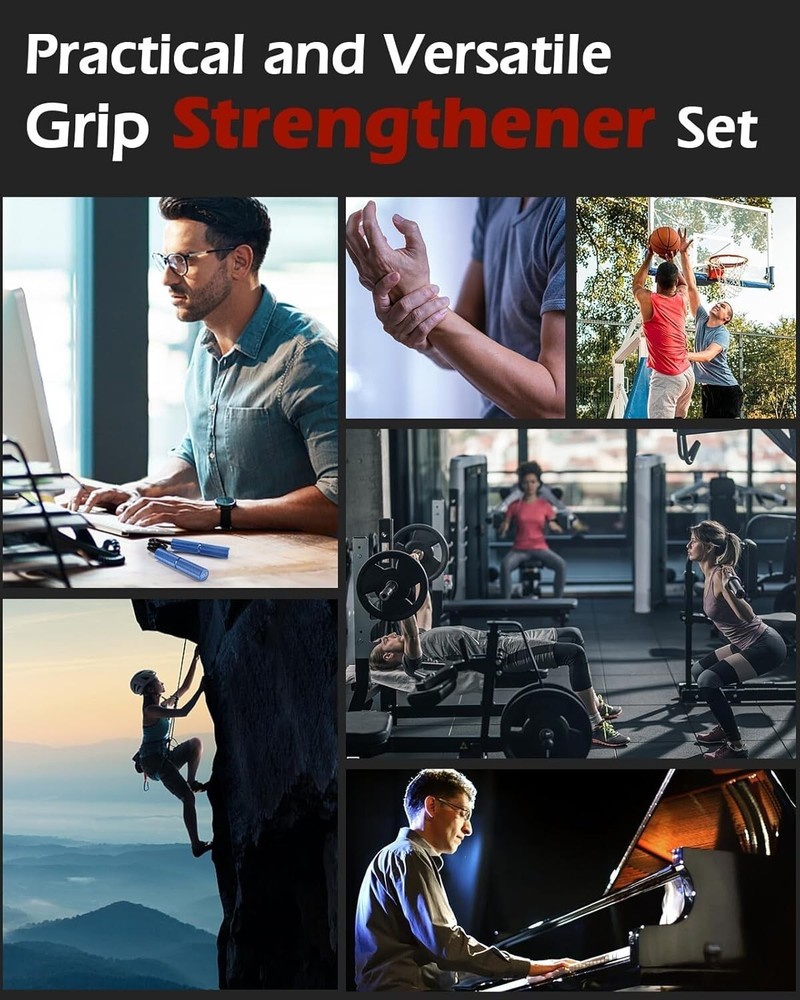 Adjustable Hand Grip Strength Trainer 50-200LB Wrist & Forearm Exerciser