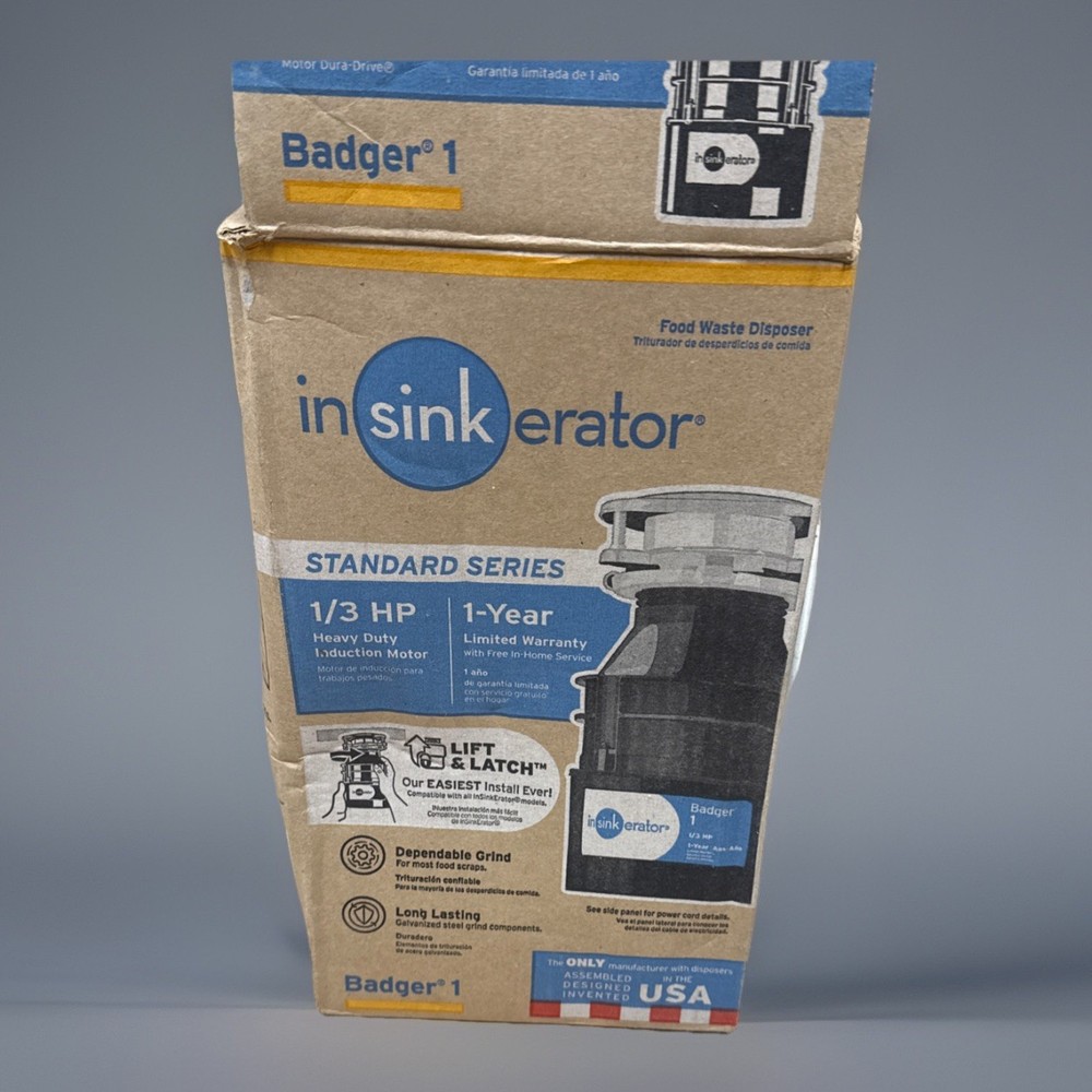 ⚙️🇺🇸 BRAND NEW InSinkErator Badger 1 Garbage Disposal – 1/3 HP – USA 🇺🇸⚙️