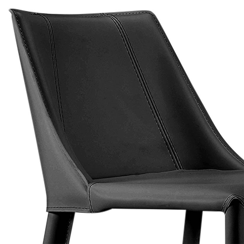 Kalle 26" Black Leather Counter Stool