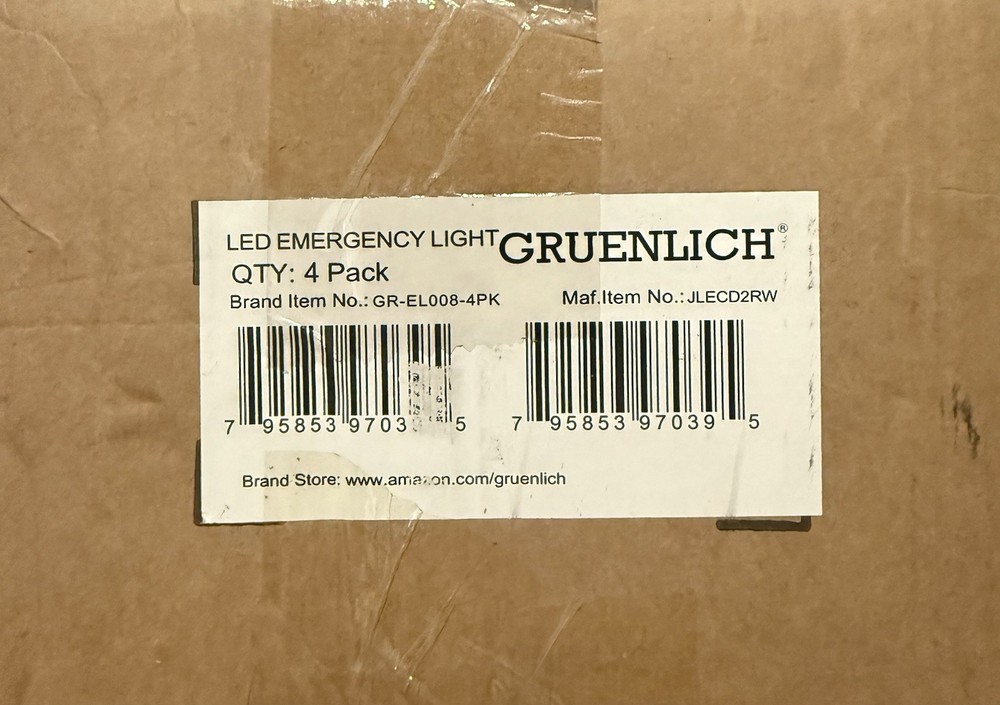 4 Pack LED Exit Sign Emergency Combo Light with Adjustable Two Head Battery