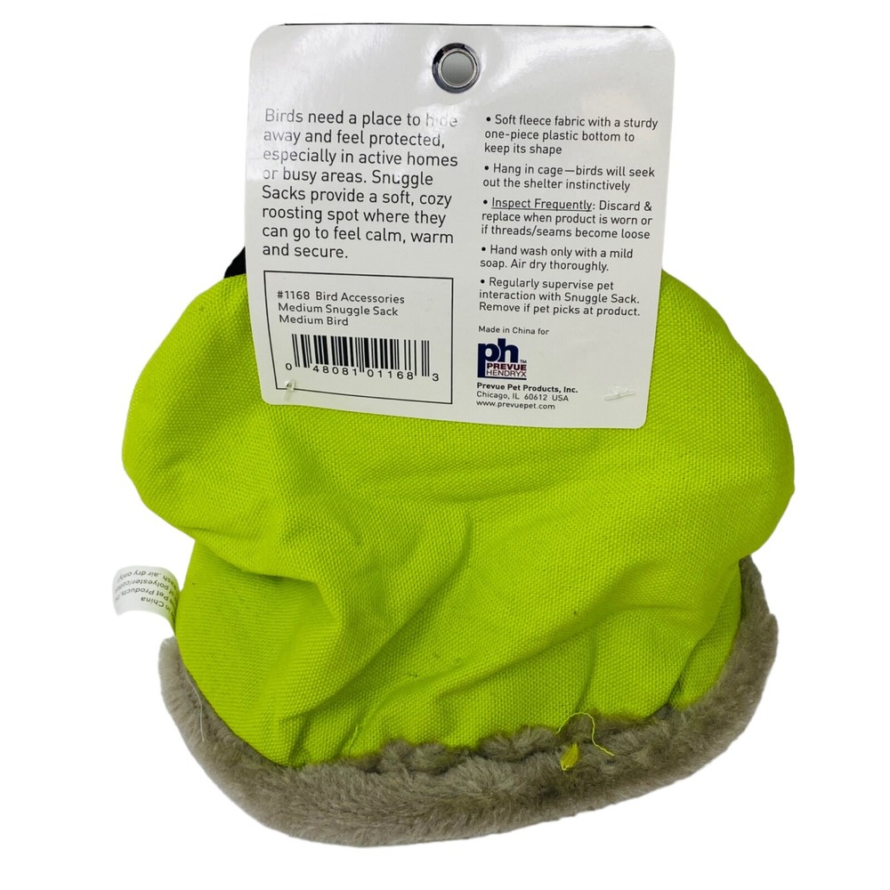 Prevue - Medium Snuggle Sack for medium size birds Lime green